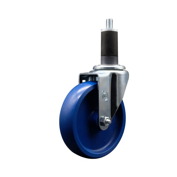Service Caster 5'' Solid Poly Wheel Swivel 1-1/4'' Expanding Stem Caster SCC-EX20S514-SPUS-114 - main